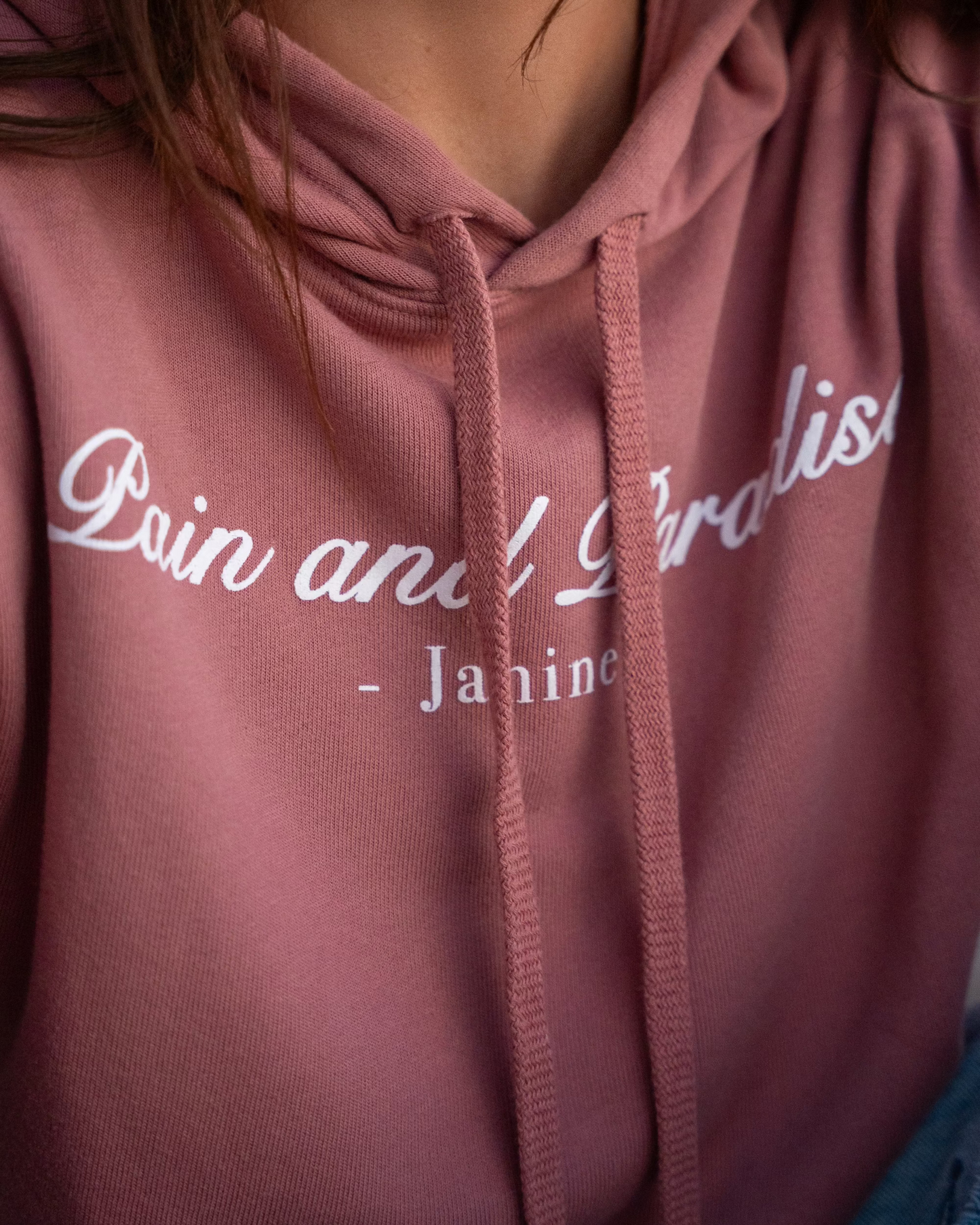 Pain and Paradise Women's Crop Fleece Hoodie - Mauve