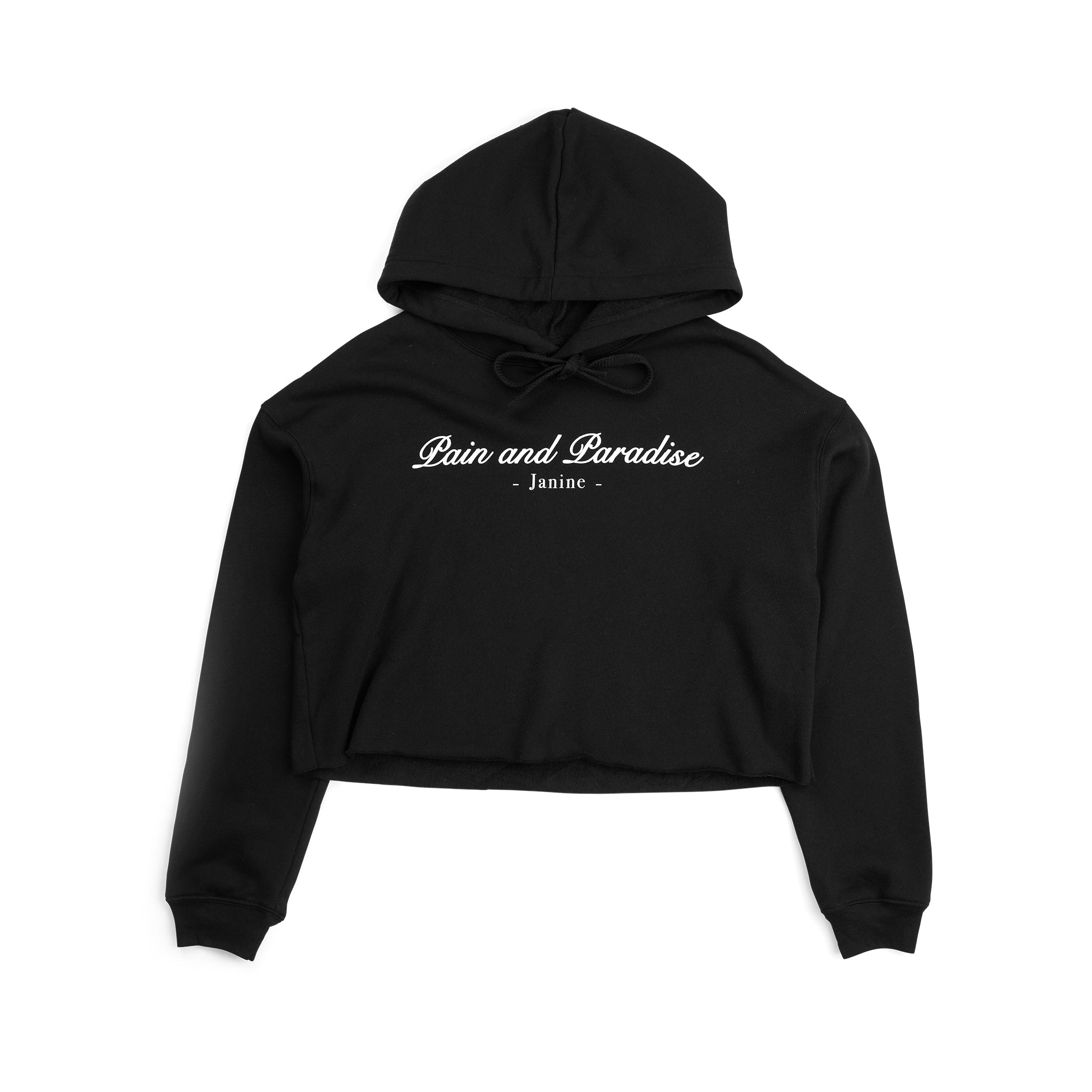 Pain and Paradise Women's Crop Fleece Hoodie - Black – Janine