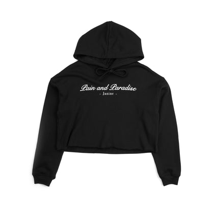 Pain and Paradise Women's Crop Fleece Hoodie - Black