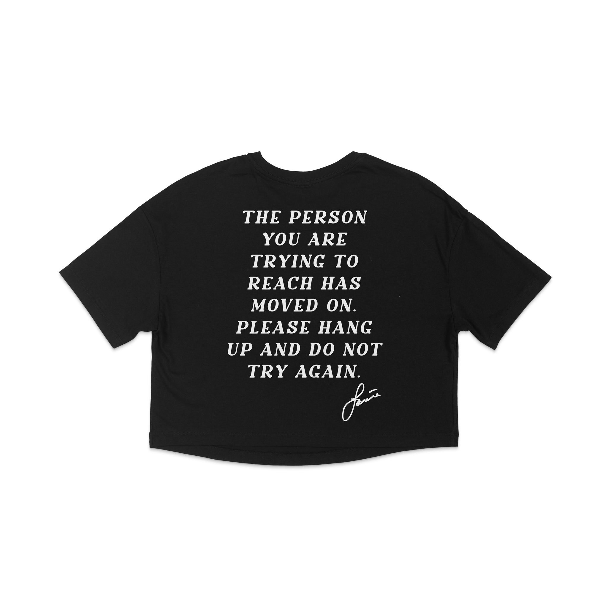 Thank You For Breaking My Heart Crop Tee - Black – Janine
