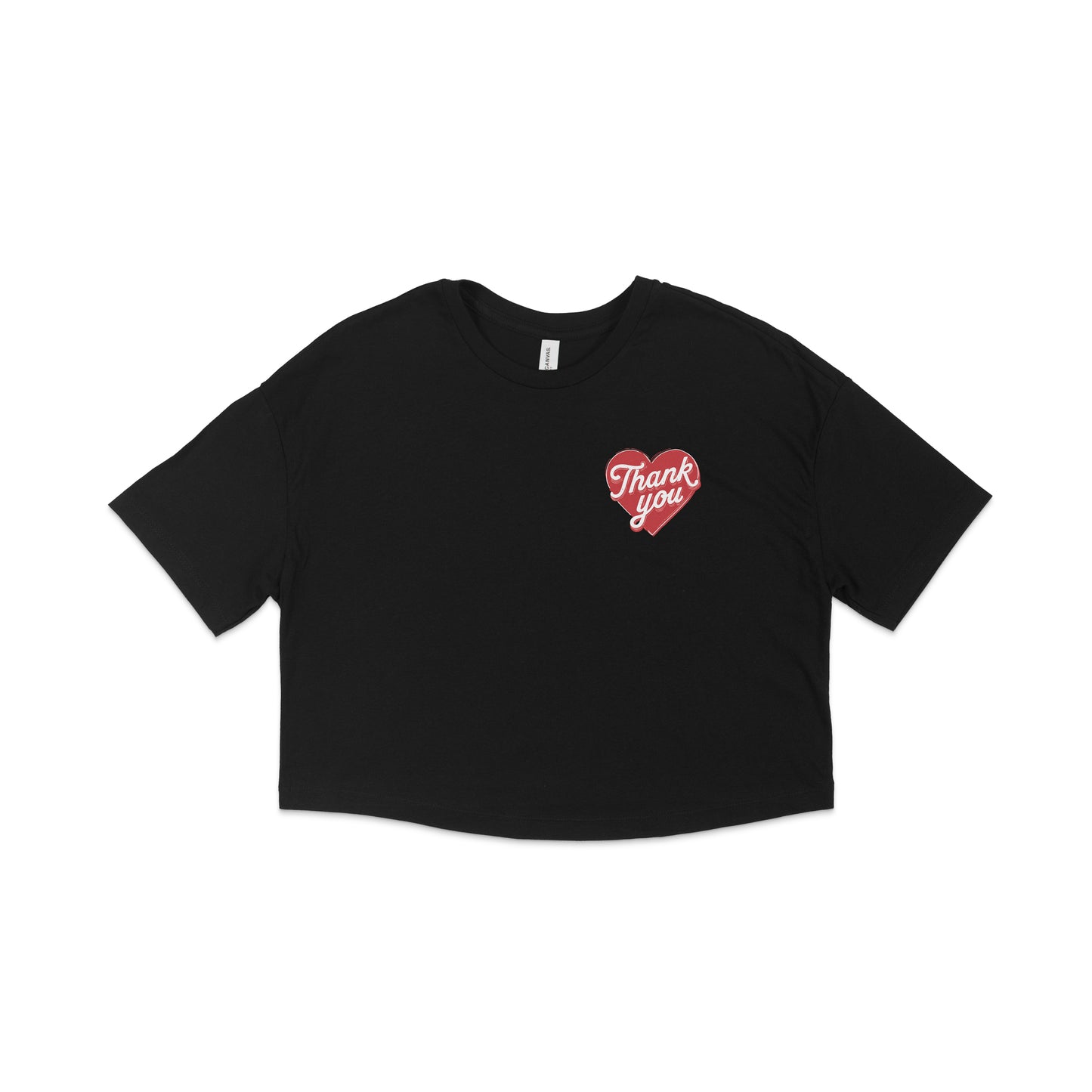 Thank You For Breaking My Heart Crop Tee - Black