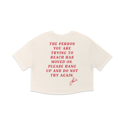 Thank You For Breaking My Heart Crop Tee - Vintage White