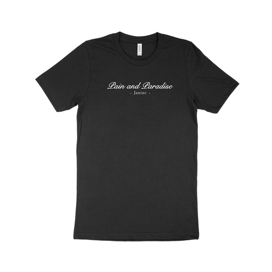 Pain and Paradise Script Tee - Black